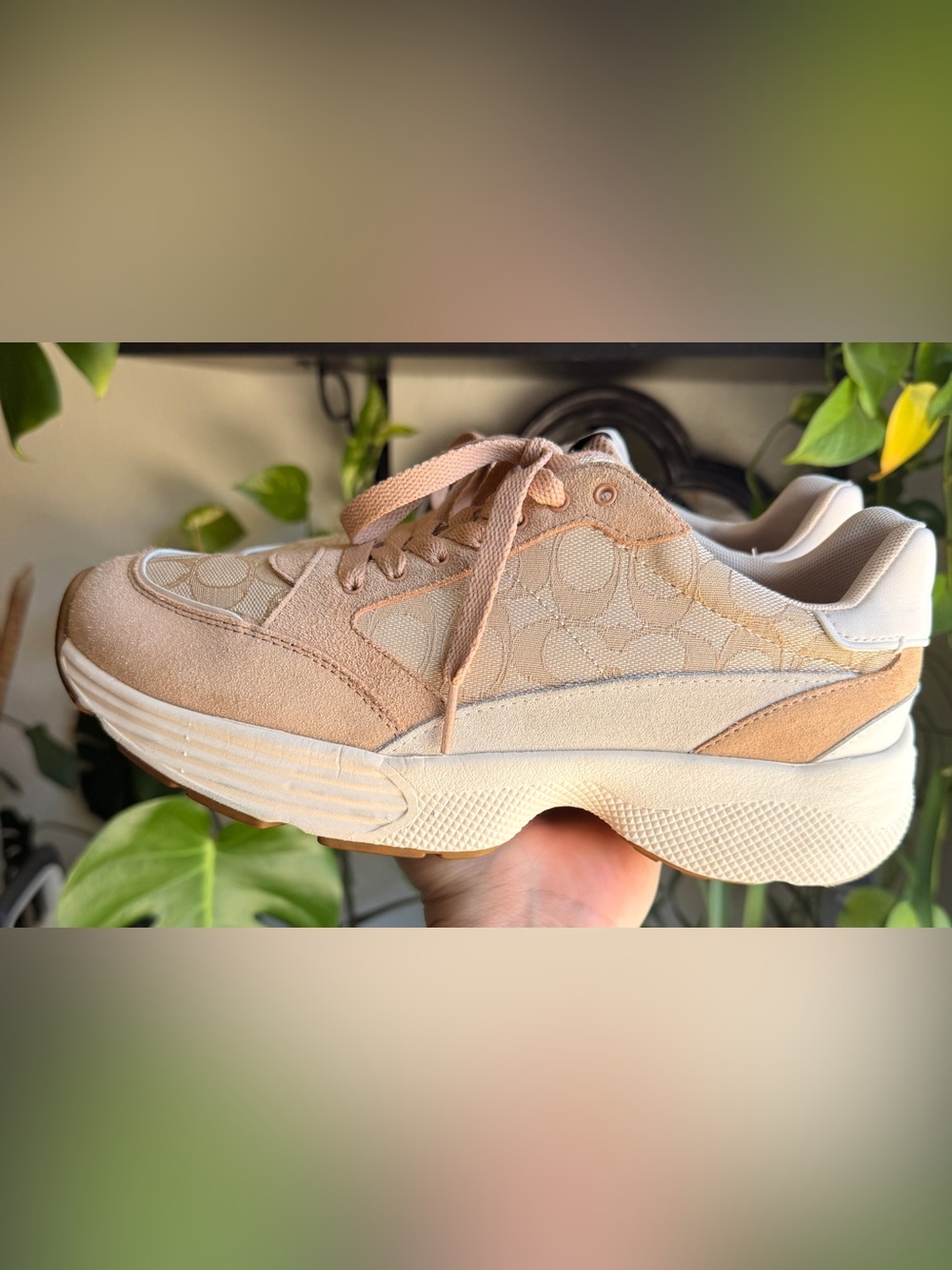 Coach Pink Blush Suede & Signature Logo Sneakers - Picture 2 of 14